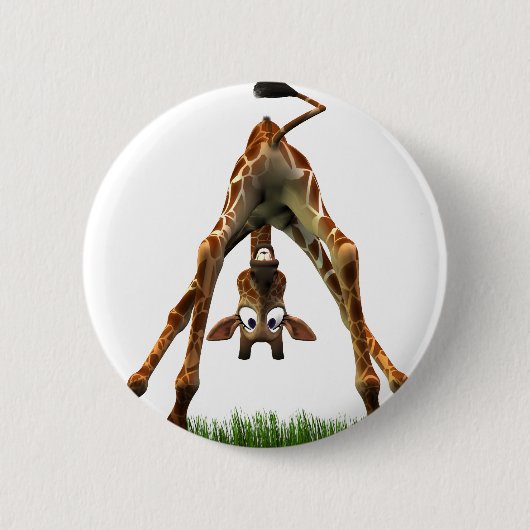 Boo. Zegt Olympia Giraffe. Ronde Button 5,7 Cm (Voorkant)