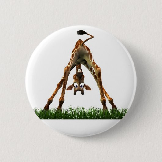 Boo. Zegt Olympia Giraffe Ronde Button 5,7 Cm (Voorkant)