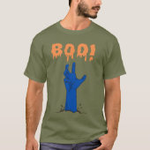 BOO! Zombie Hand Halloween Ontwerp T-shirt (Voorkant)