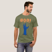 BOO! Zombie Hand Halloween Ontwerp T-shirt (Voorkant volledig)
