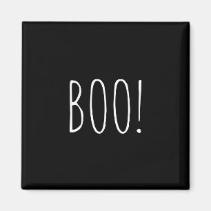 Boo zwart eenvoudige typografie grappig schattig H Magneet