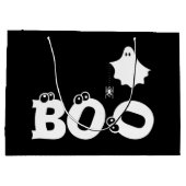 Boo Zwart en Wit Grappige Halloween Spook Groot Cadeauzakje (Achterkant)
