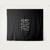 Boo zwart spooky minimalistische Halloween achterg Wandkleed (Voorkant (horizontaal))