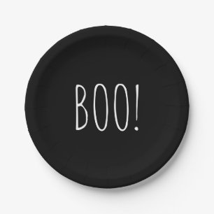 Boo zwart wit eenvoudig minimalistisch grappig Hal Papieren Bordje