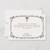 Boo Zwarte Boog Halloween Bruidsdouche Bedankkaart (Achterkant)