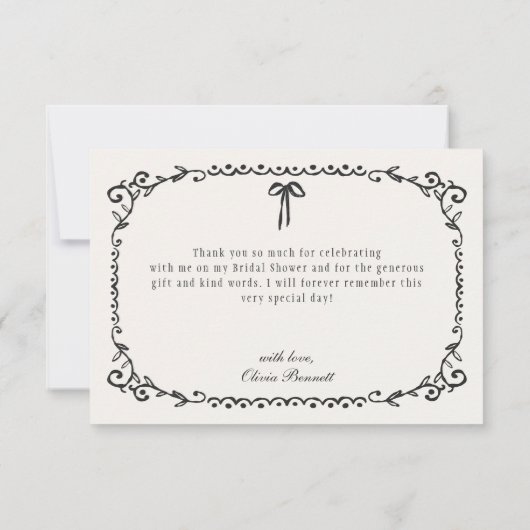 Boo Zwarte Boog Halloween Bruidsdouche Bedankkaart (Achterkant)