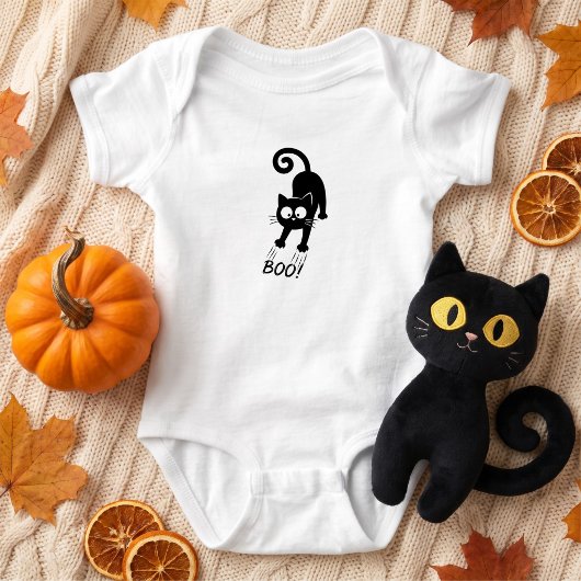 Boo Zwarte Kat Halloween Romper