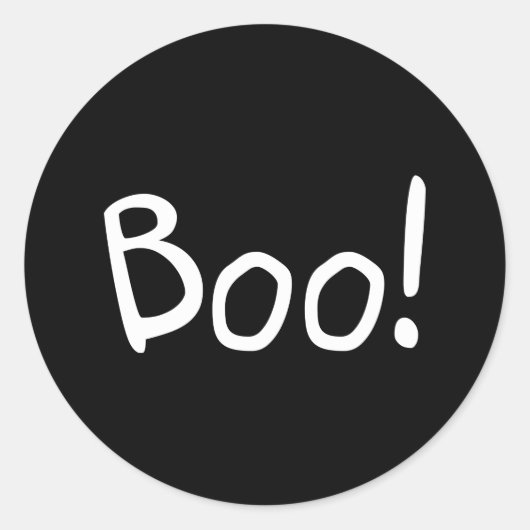 Boo zwarte leuke handgeschreven typografie Hallowe Ronde Sticker (Voorkant)