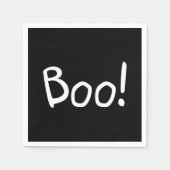 Boo zwarte leuke handgeschreven typografie Hallowe Servet (Voorkant)