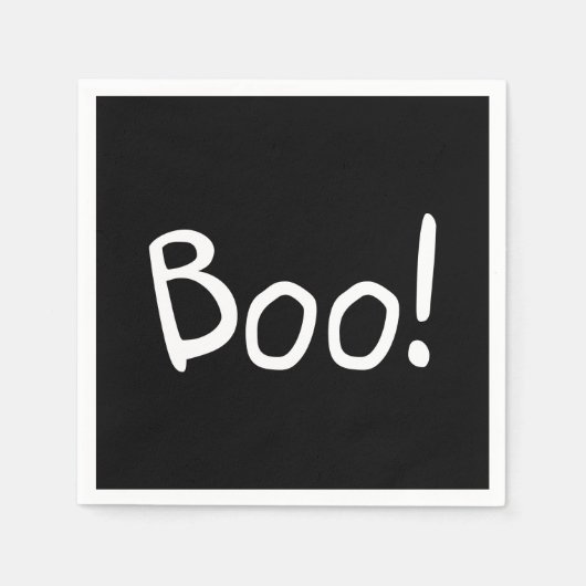 Boo zwarte leuke handgeschreven typografie Hallowe Servet (Voorkant)