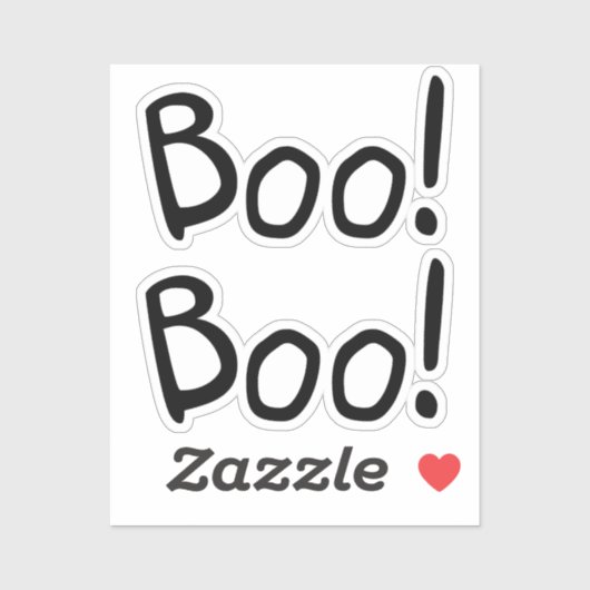 Boo zwarte leuke handgeschreven typografie Hallowe Sticker (Vel)