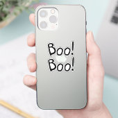 Boo zwarte leuke handgeschreven typografie Hallowe Sticker (Telefoon)