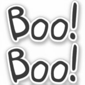 Boo zwarte leuke handgeschreven typografie Hallowe Sticker (Voorkant)