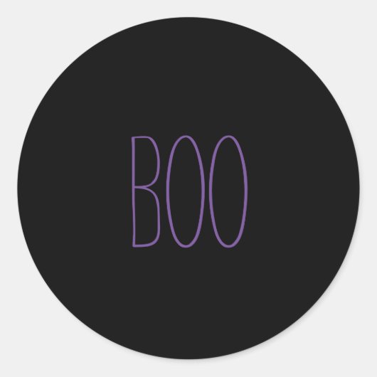 Boo zwarte paarse handgeschreven Halloween Ronde Sticker (Voorkant)