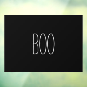 Boo zwarte witte spookachtige handgeschreven Hallo Raamsticker