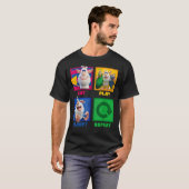 Booba Eat Play Sleep Herhaal grappige vriendschap  T-shirt (Voorkant volledig)