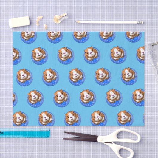 Booboe Piggy Blue Tissue Paper Tissuepapier (Craft)