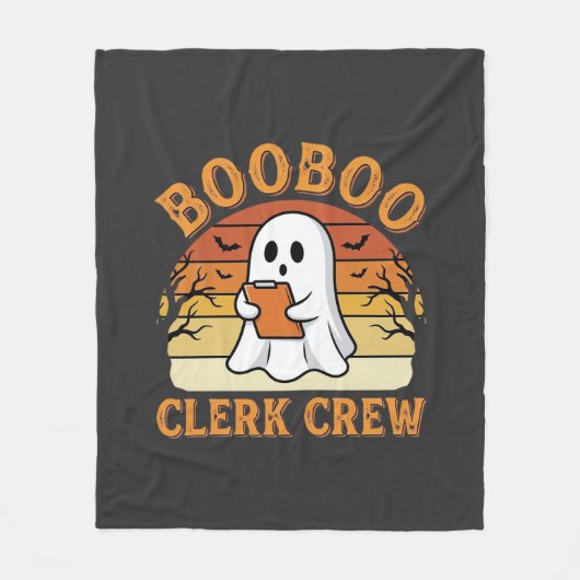 Booboo Clerk Crew Halloween Ghost Ontwerp_1 Fleece Deken (Voorkant)