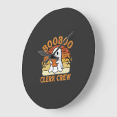 Booboo Clerk Crew Halloween Ghost Ontwerp_1 Grote Klok (Hoek)