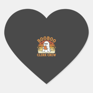 Booboo Clerk Crew Halloween Ghost Ontwerp_1 Hart Sticker