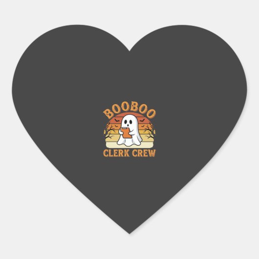 Booboo Clerk Crew Halloween Ghost Ontwerp_1 Hart Sticker (Voorkant)