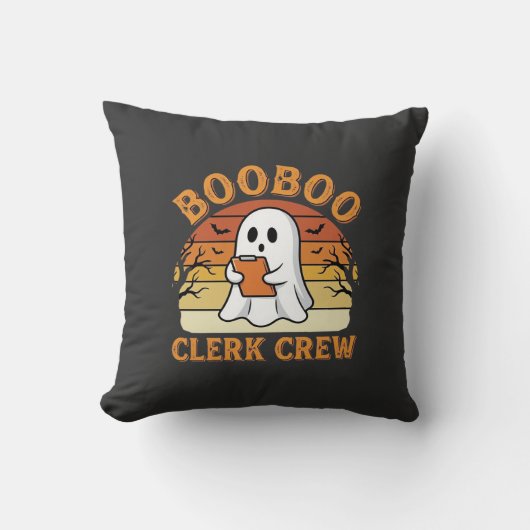 Booboo Clerk Crew Halloween Ghost Ontwerp_1 Kussen (Voorkant)