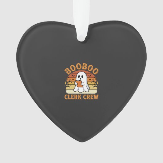 Booboo Clerk Crew Halloween Ghost Ontwerp_1 Ornament (voorkant)