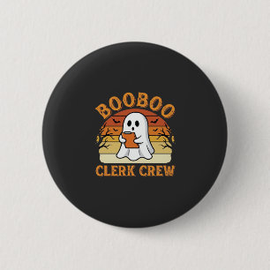 Booboo Clerk Crew Halloween Ghost Ontwerp_1 Ronde Button 5,7 Cm