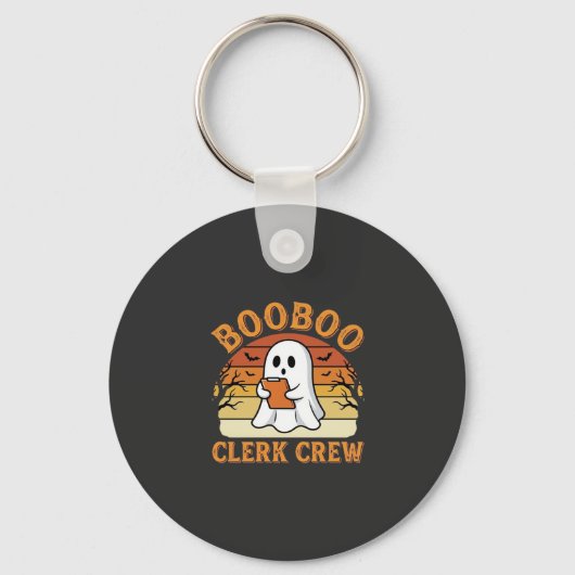 Booboo Clerk Crew Halloween Ghost Ontwerp_1 Sleutelhanger (Voorkant)
