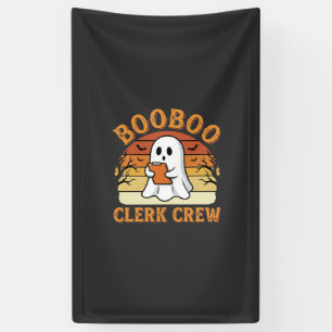 Booboo Clerk Crew Halloween Ghost Ontwerp_1 Spandoek