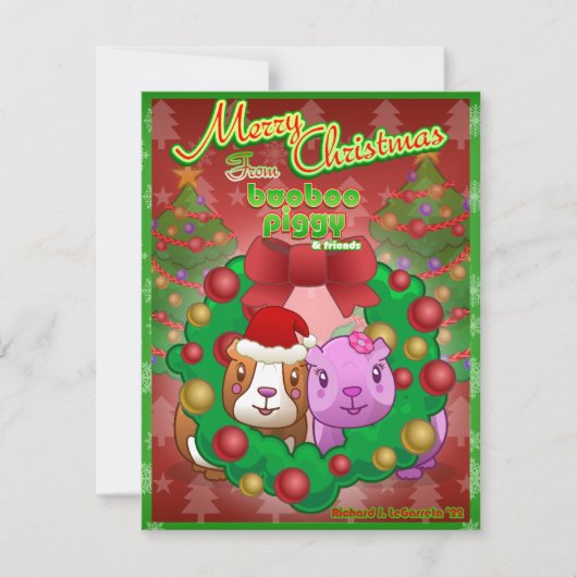 Booboo Piggy kerstkaart 2022 Notitiekaartje (Voorkant)