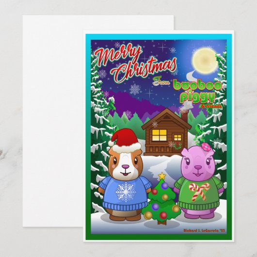 Booboo Piggy kerstkaart 2023 (Voorkant / Achterkant)