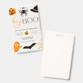 bood uitnodigingskaart halloweenfeest badge (Voor- en achterkant)