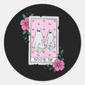 Boo'd Up Ghost Tarot Halloween Funny Ghost Ronde Sticker (Voorkant)