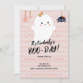 BOOday Kawaii Geest Halloween Uitnodiging (Voorkant)