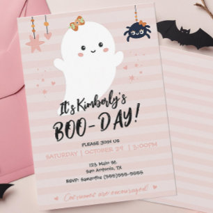 BOOday Kawaii Ghost Halloween Uitnodiging