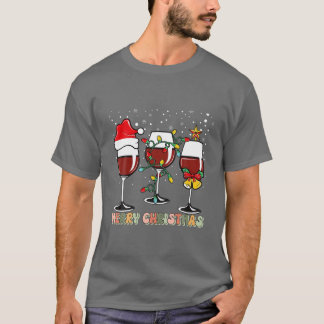 Boodbruine kerstwijn met kersttaarten t-shirt