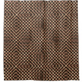 Boodbruine schaak over elkaar douchegordijn (Voorkant)