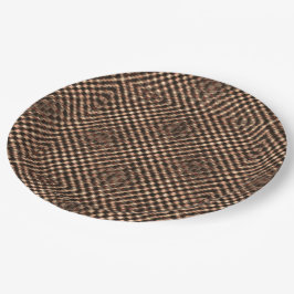 Boodbruine schaak over elkaar papieren bordje