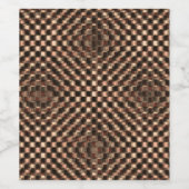 Boodbruine schaak over elkaar wijn etiket (Enkel label)