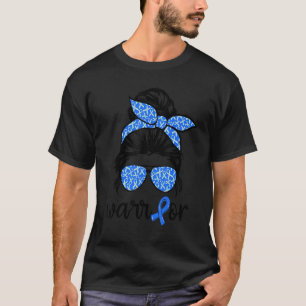 Boodbun-bril draag Blue Warrior Diabetes AWare T-shirt