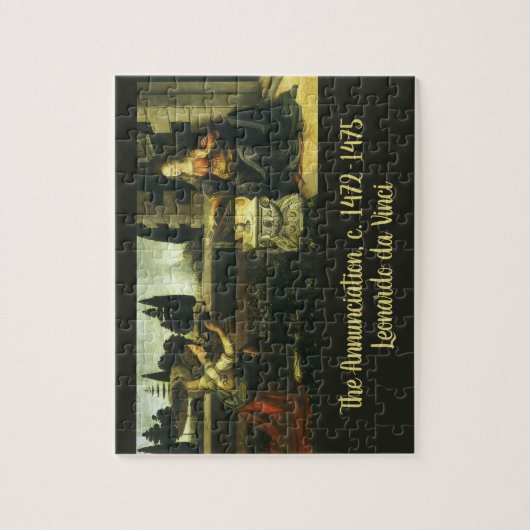 Boodschap aan de Heilige Maagd door Leonardo da Vi Legpuzzel (Verticaal)