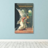 Boodschap (engel detail) door Sandro Botticelli Canvas Afdruk (Insitu (Houten vloer))