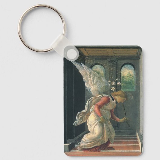 Boodschap (engel detail) door Sandro Botticelli Sleutelhanger (Voorkant)