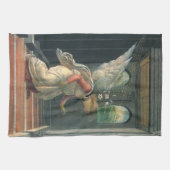 Boodschap (engel detail) door Sandro Botticelli Theedoek (Horizontaal)