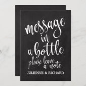 Boodschap in een fles Betaalbaar krijtbord bord Kaart (Voorkant / Achterkant)