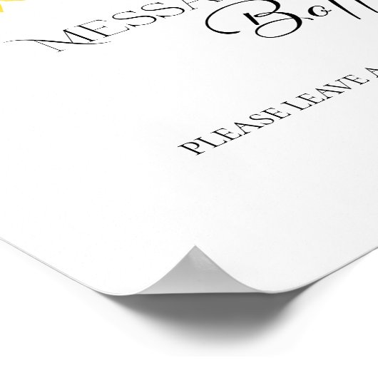 Boodschap in een Fles Boho Trouw Gastboek Bord Poster (Hoek)