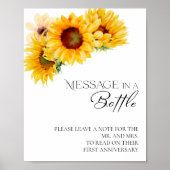 Boodschap in een Fles Boho Trouw Gastboek Bord Poster (Voorkant)