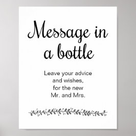 Boodschap in een fles Heden ten dage trouwgastenbo Poster