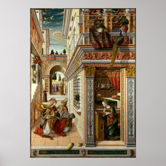 Boodschap met St. Emidius, 1486 Poster (Voorkant)